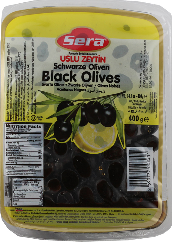 Uslu black olives pack